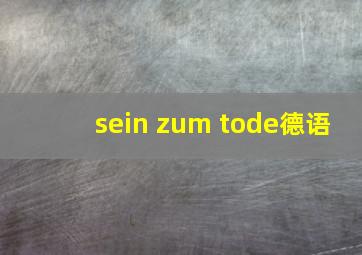 sein zum tode德语